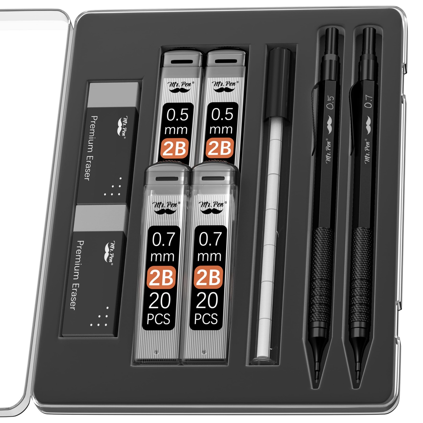 Mr. Pen- Metal Mechanical Pencil Set with Lead 1 Count (Pack of 1), Black