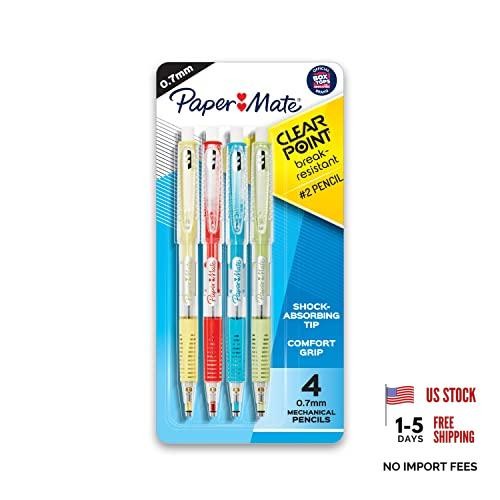 Clearpoint Mechanical Pencils – 0.7mm Break – 4 Count – Assorted