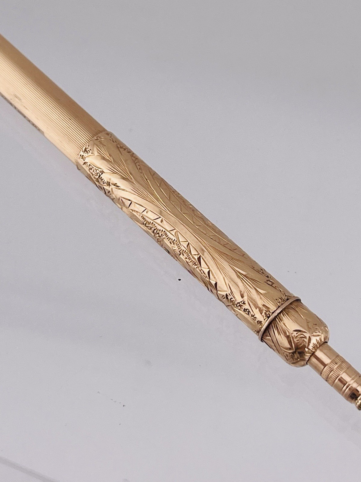 Vintage Tiffany & Co. Engraved Retractable Pencil Pendant, 14k Rose Gold. 18.6g