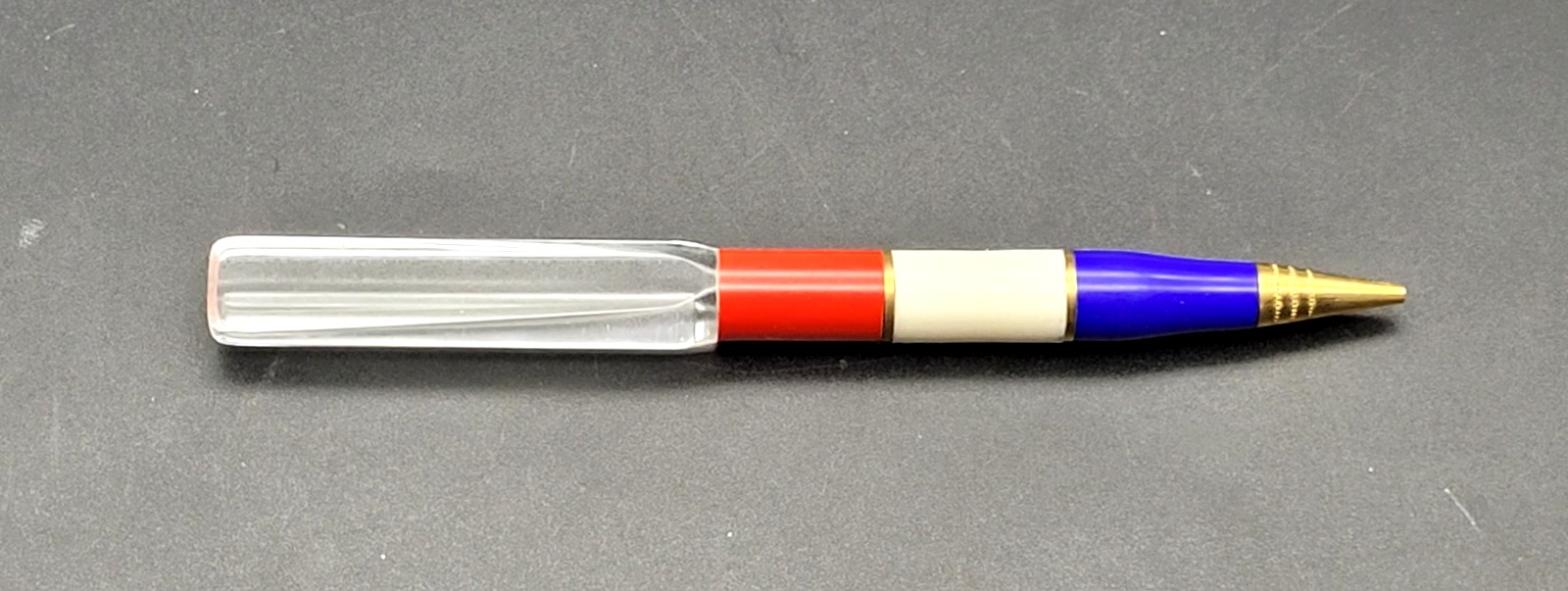 New Old Stock Vintage Pencil Pen-N-Pencil Company Red White Blue Magnifying wBox