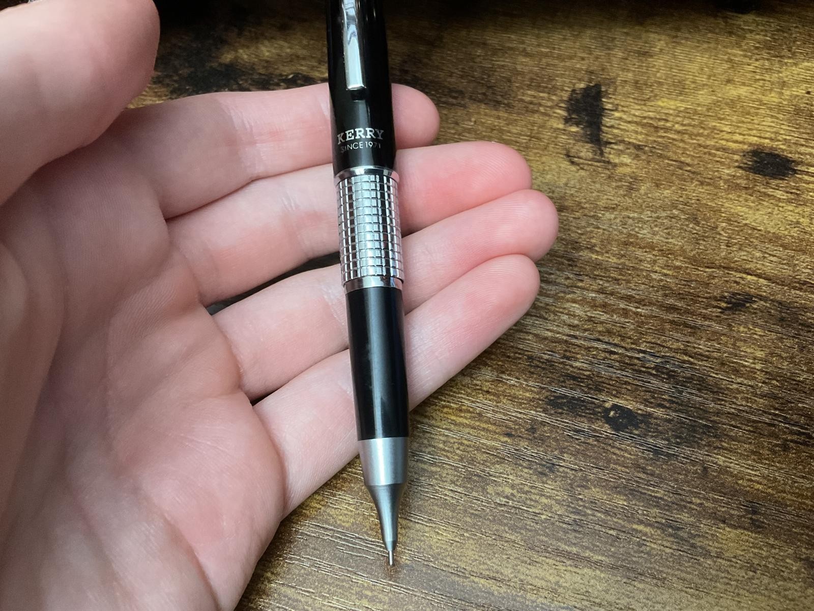 Pentel Sharp Kerry P1035 Japan Black Silver 0.5mm Mechanical Pencil Premium