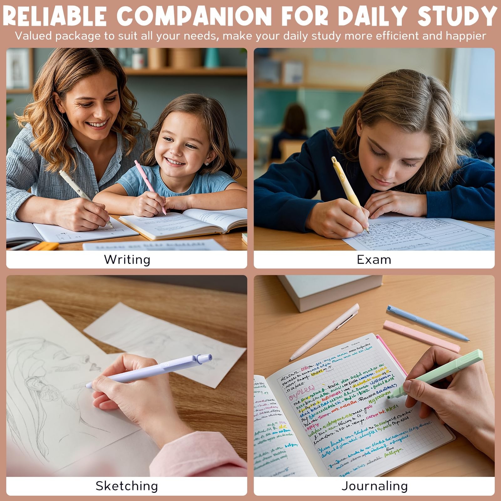 65PCS Aesthetic School Supplies with Cute Pencil Case, Pastel Highlighters Ge…