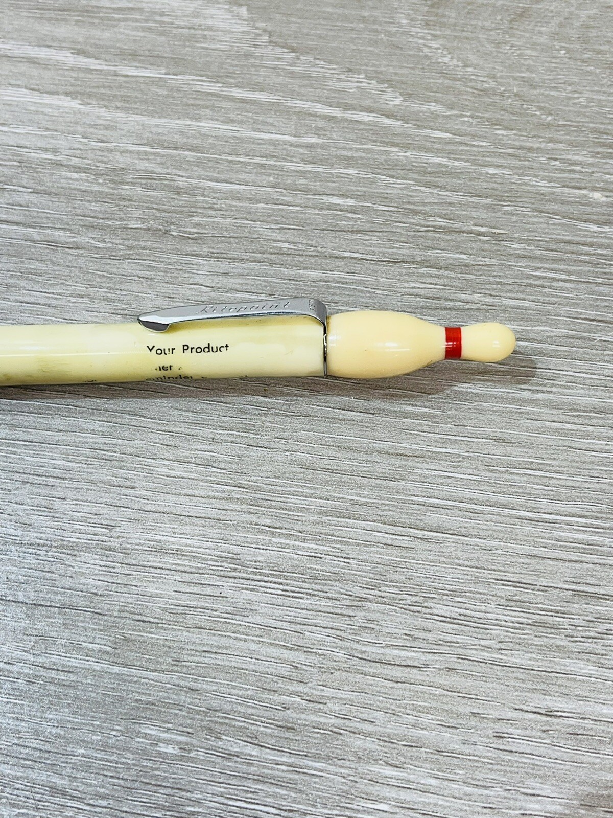 Vintage Ritepoint Mechanical Pencil Bowling Pin Sample #115 Display Top
