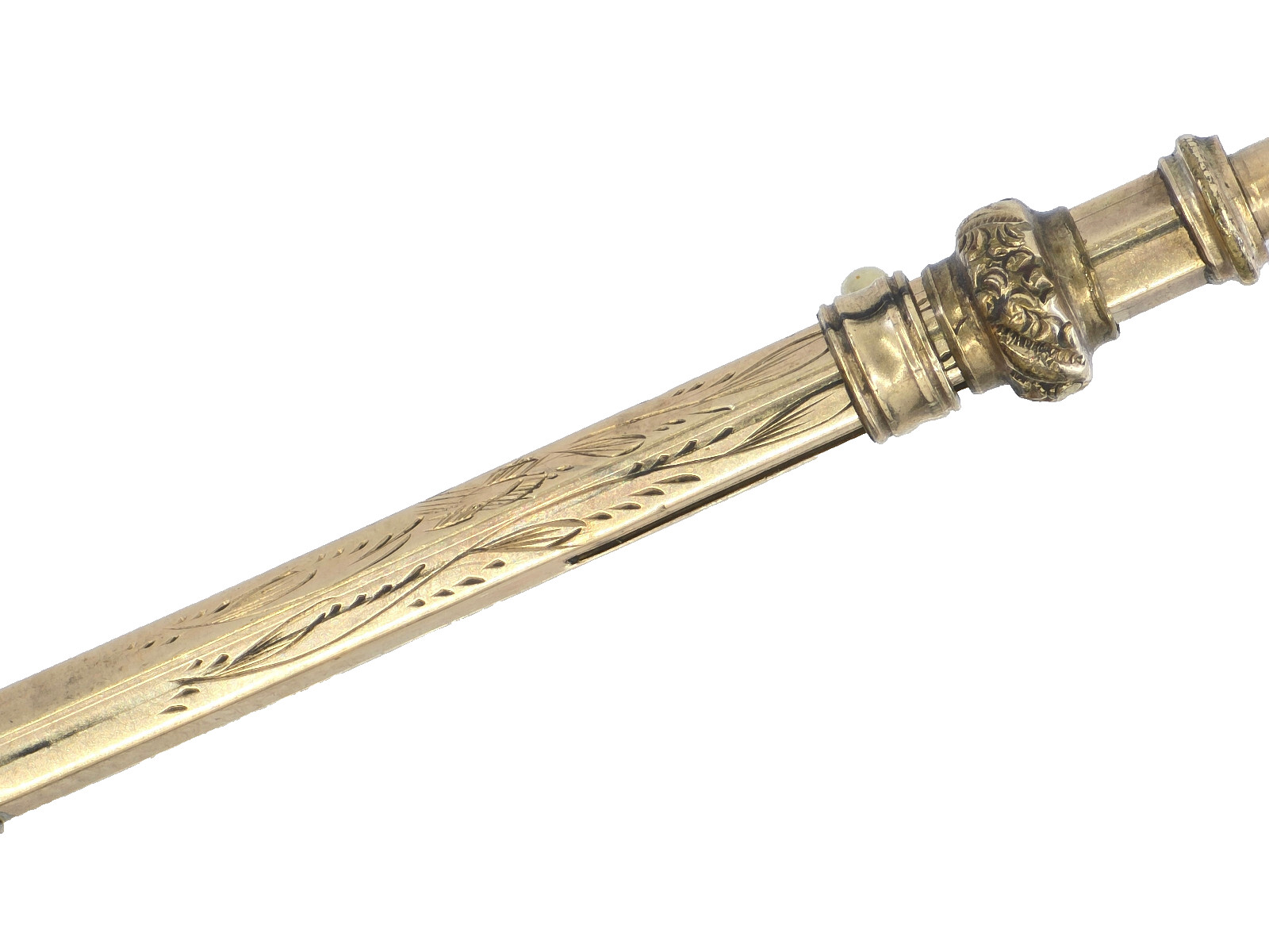 ANTIQUE SOLID 9K GOLD VICTORIAN MECHANICAL PENCIL / TESTED GOLD with XRF MACHINE