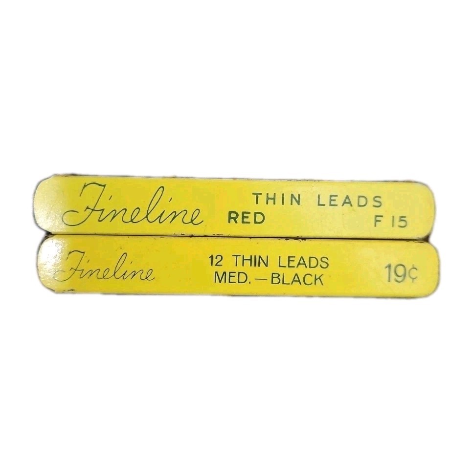 Vintage Sheaffer Fineline Leads Thin Black Red 2 Boxes Pencil Art Supplies Draw