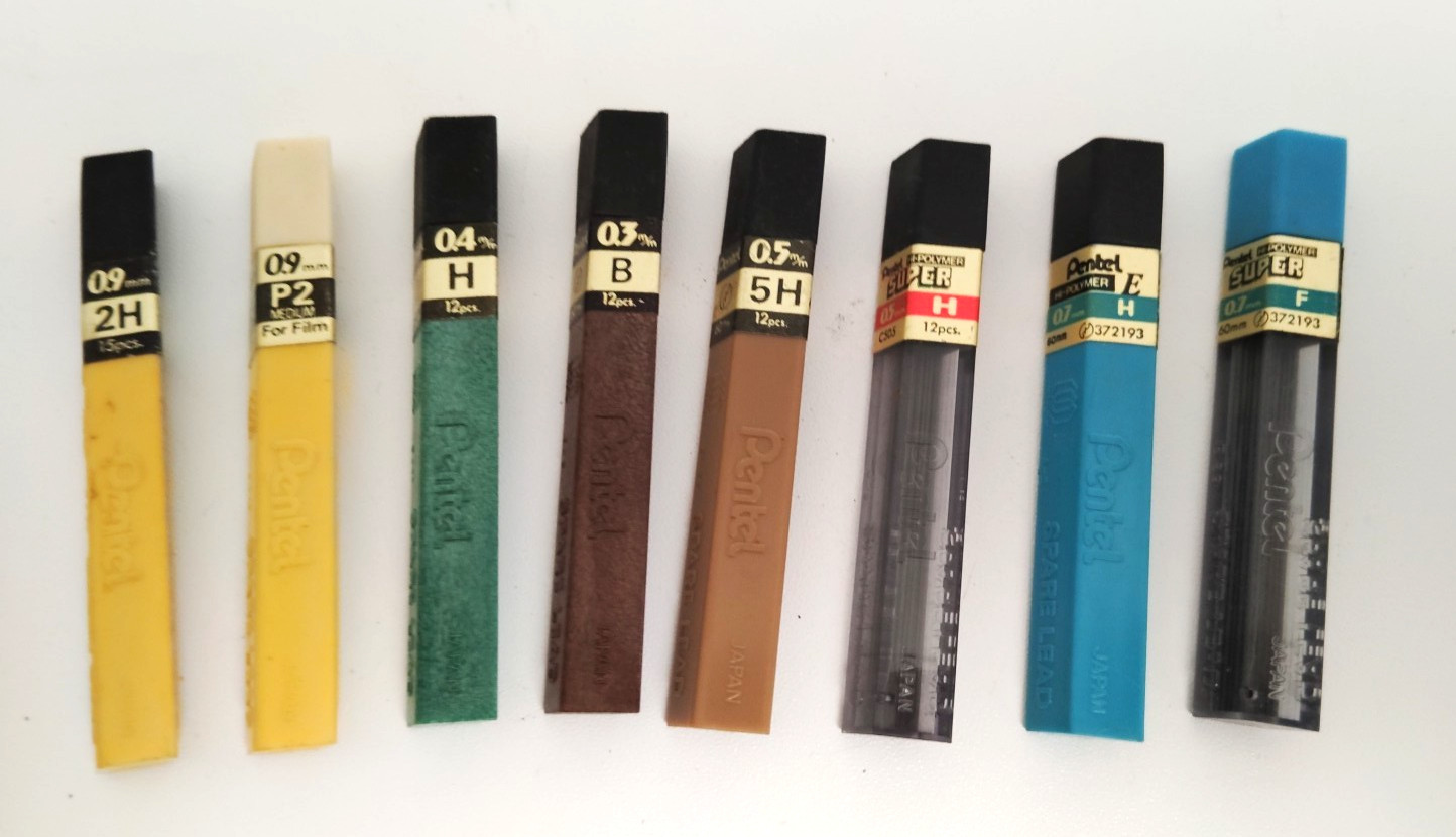 PENTEL Random Lot of Lead REFILL for Mechanical Pencil 8 Tubes-12 Leads