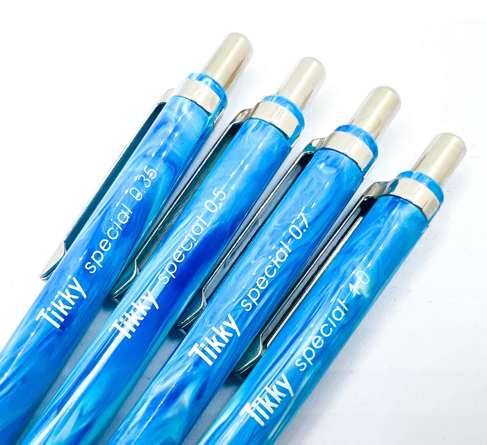 NOS rotring 4pcs tikky special Mechanical Pencil marble Blue 0.3 0.5 0.7 0.9