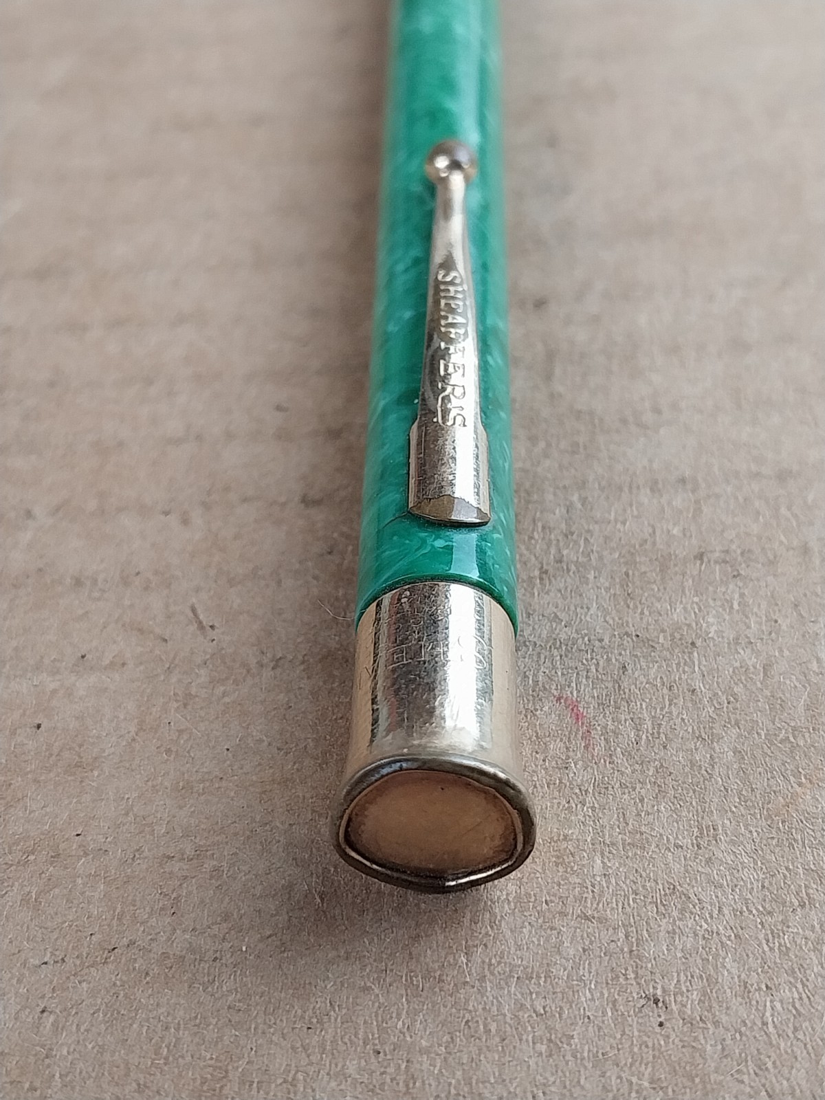 1920s Sheaffer’s Jade Green Life Time Mechanical Pencil Gold Trim Works
