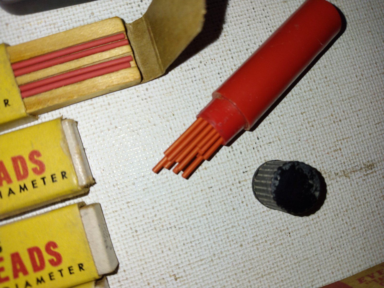 VINTAGE MECHANICAL PENCIL ERASERS RED LEADS CHINA MARKING LEADS SHEAFFER SCRIPTO