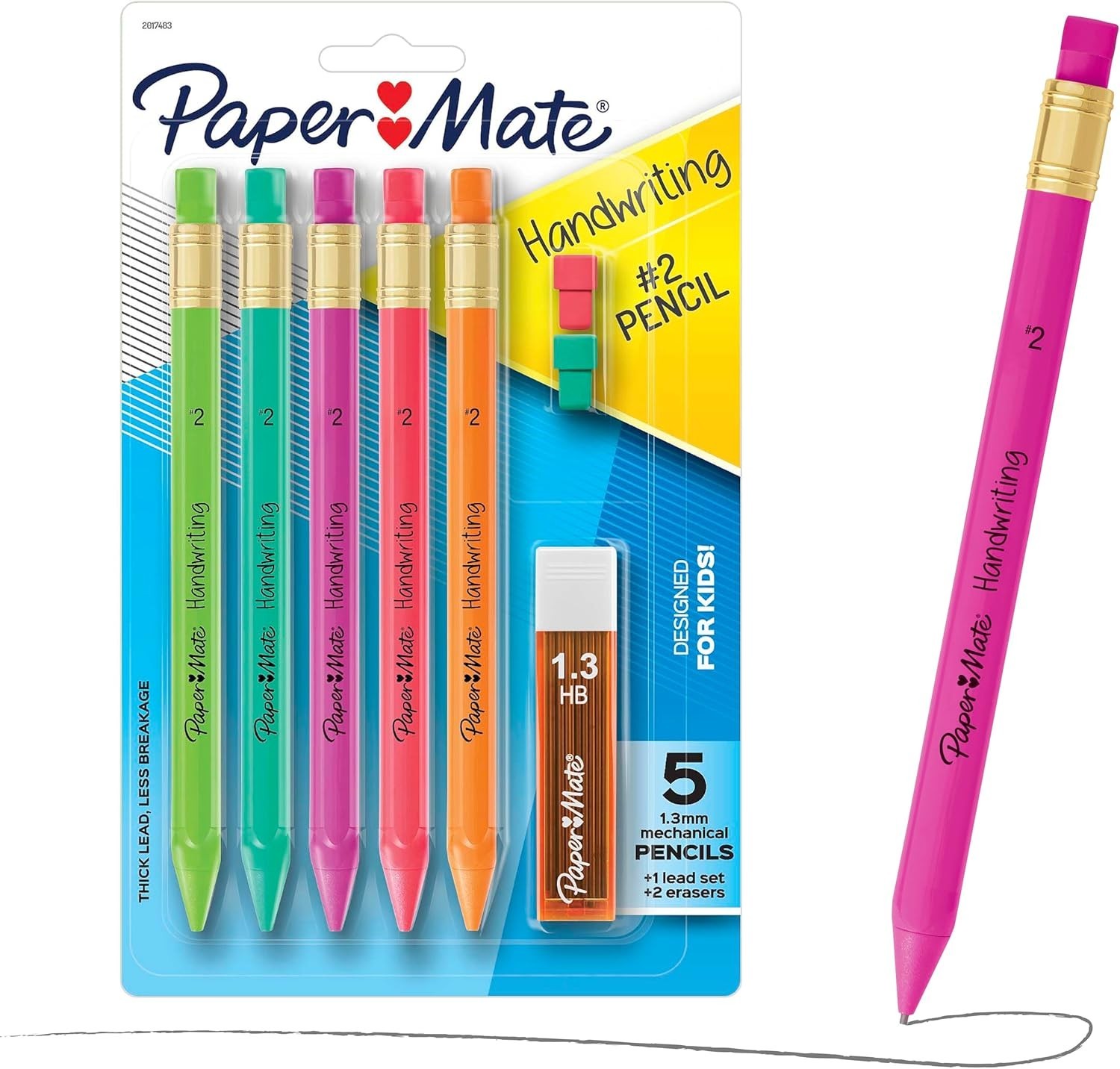 Erasable Triangular Mechanical Pencil Set – Assorted Colors for Kids Writing Joy