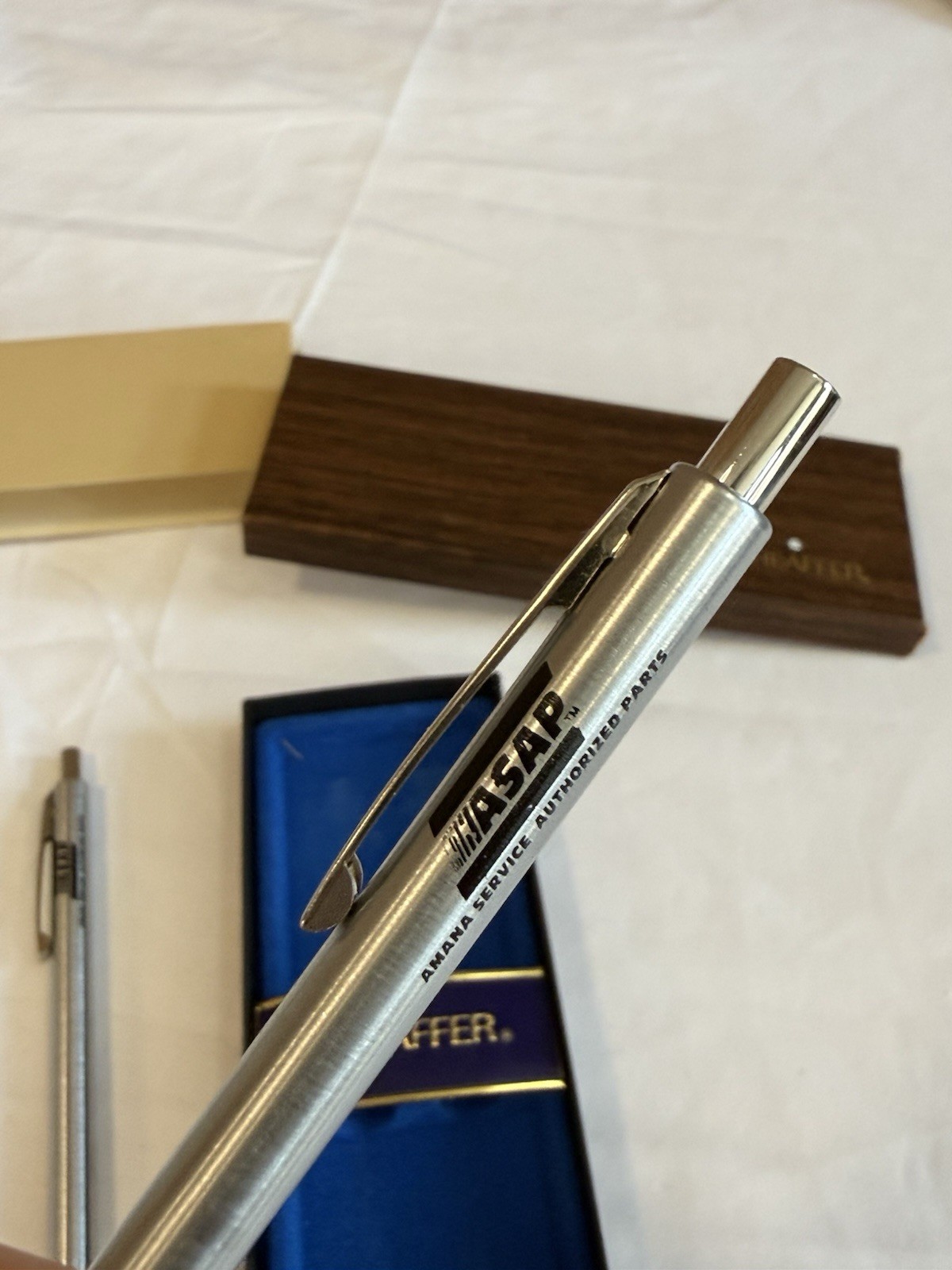 Sheaffer Vintage White Dot Silver Ballpoint Pen & Mechanical Pencil Set
