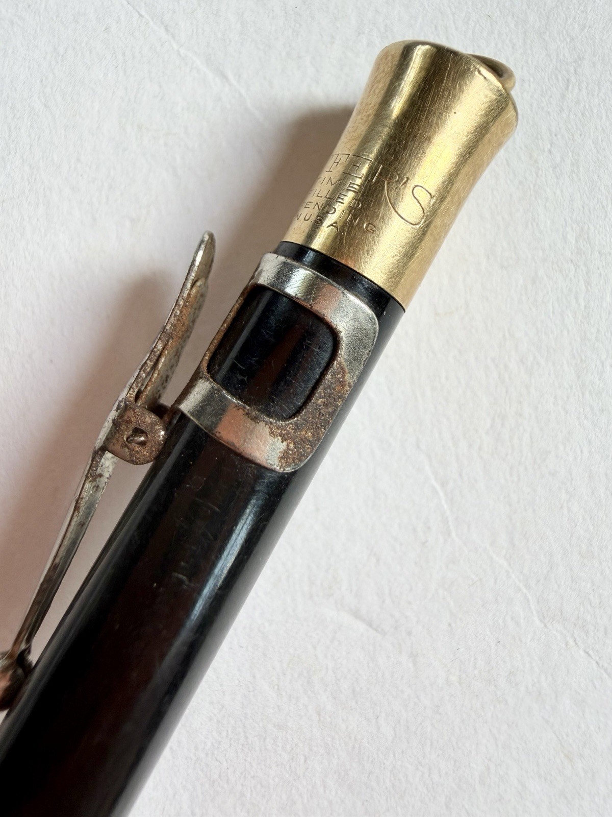 Antique Sheaffer’s Lifetime Gold Filled Mechanical Pencil Crown Top Black
