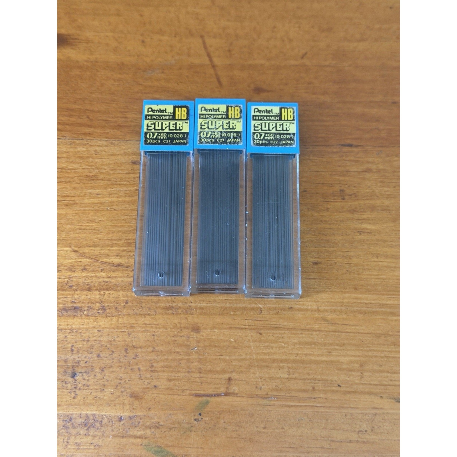 Pentel Hi Polymer Super HB Lead 0.7mm C27 Mechanical Pencil Lead 3 Packs Japan