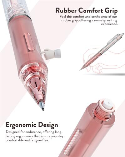 Mechanical Pencil Set with Case, 6PCS Aesthetic Mechanical 0.5mm + 0.7mm