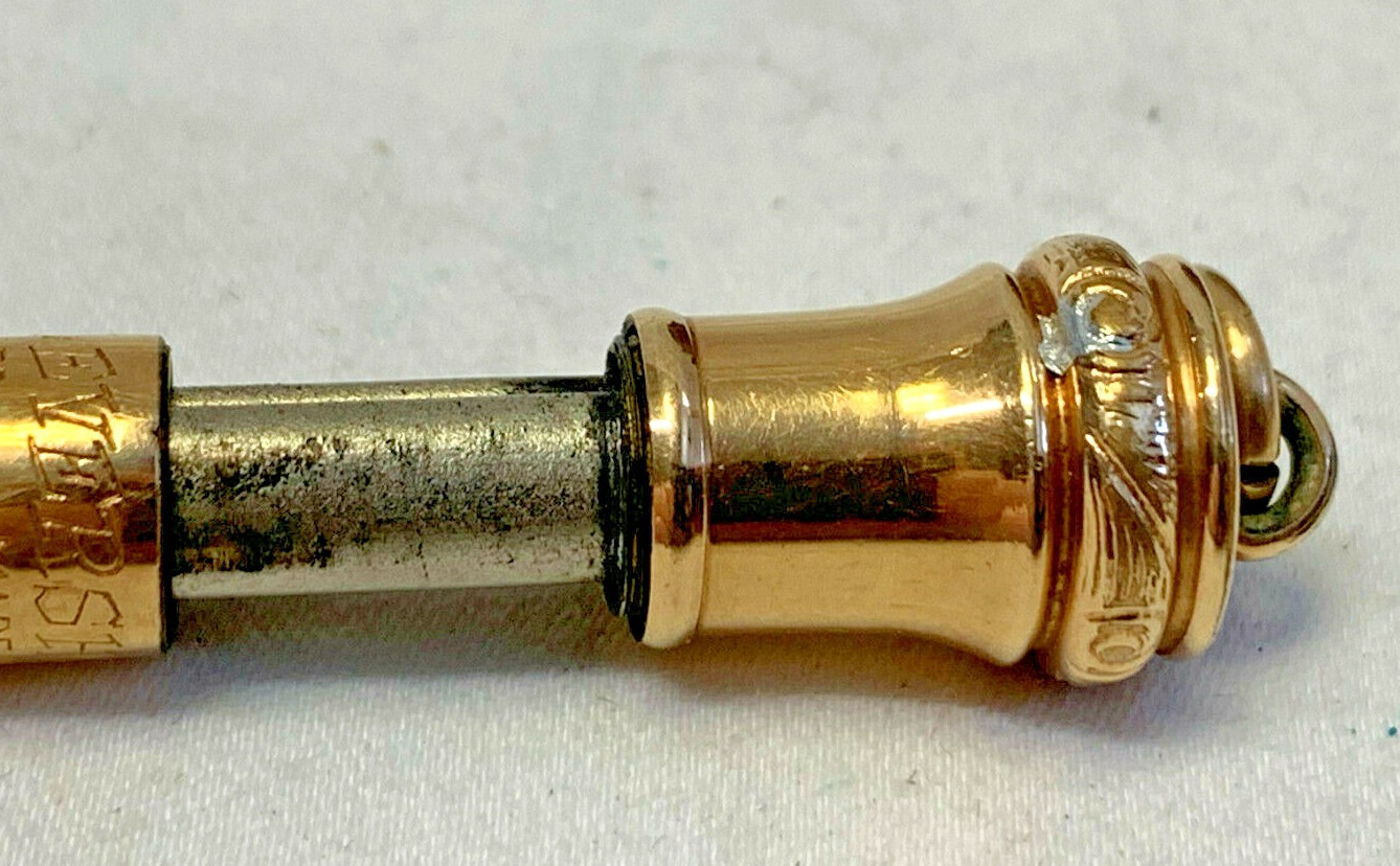 Antique Wahl Eversharp Gold Filled Pencil Fob Mechanical Vest Pocket With Ring