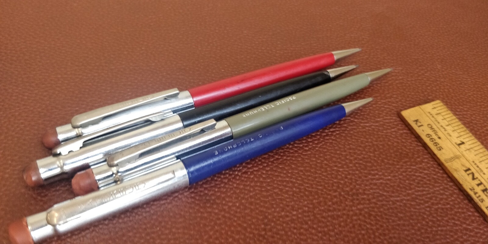 Vintage Set of 4 Waterbury chrome Mechanical Pencil – Pacific telephone 🇺🇸 USA