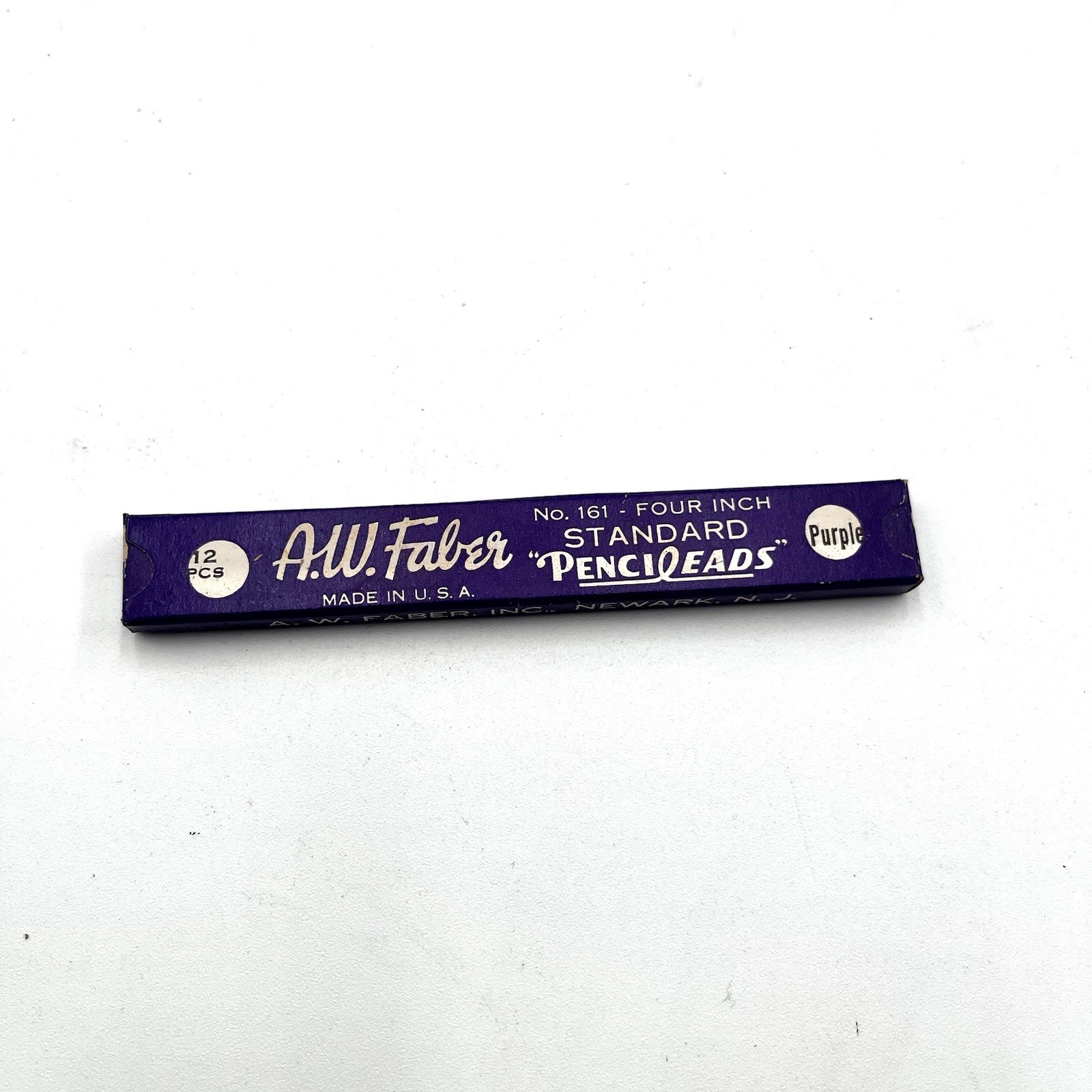 Lot Of 12 Vintage Pencil Leads A.W. Faber No.161 Four Inch Pencil Leads Purple
