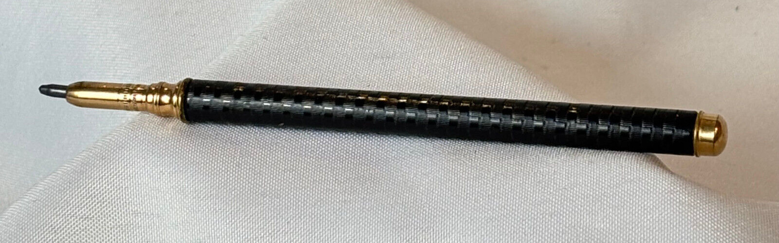 Vtg Mechanical Pencil Gold Filled Embossed Design Leather Wrapped