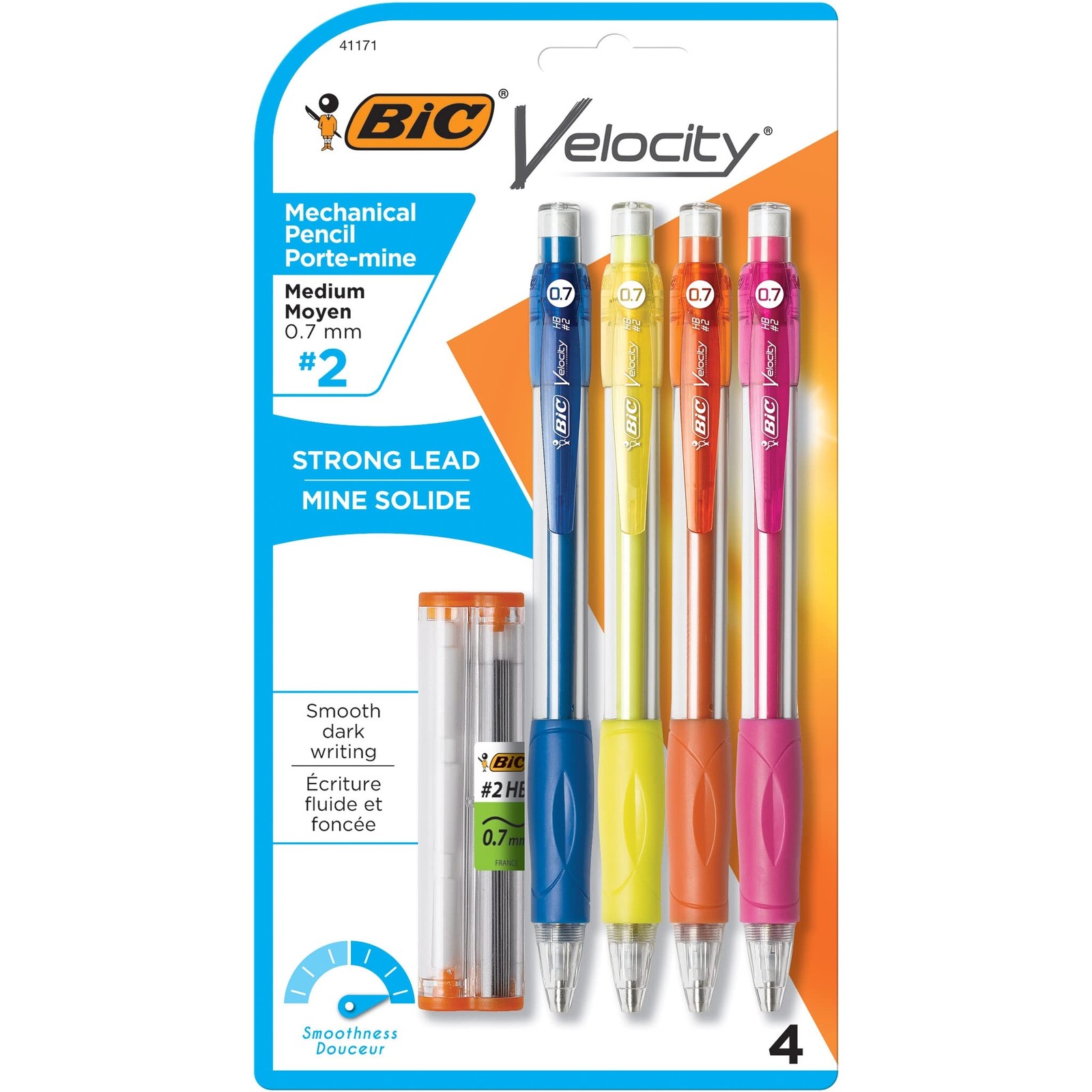 BIC Velocity Mechanical Pencils With Colorful Barrel Medium Point (0.7 mm)