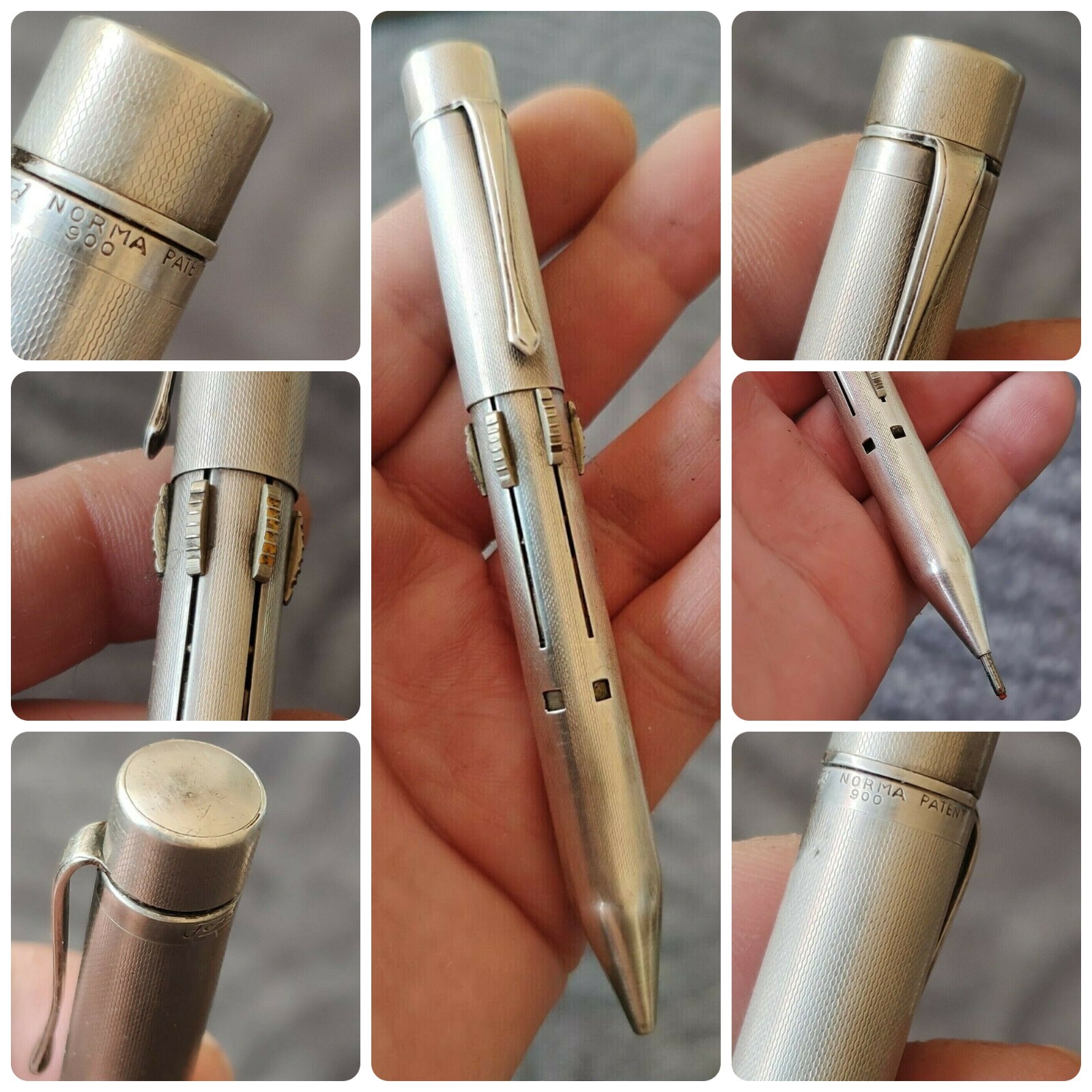 🔴Vintage FEND 900 Solid Silver 6-Colour Mechanical Pencil 1930s EXTRA RARE🔴