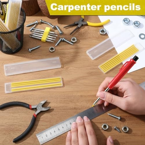 Mechanical Pencil Lead Refills 2.8 mm 120 Pieces Yellow Carpenter Graphite
