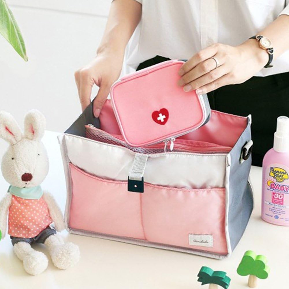 Pink Mini Outdoor First Aid Kit Bag Travel Portable Medicine Organizer Emerge…