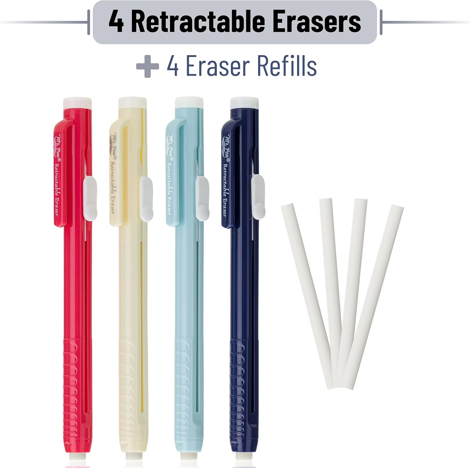 Lightweight Latex-Free Eraser Pens – Precision 4 Pack for Sketching & Drafting