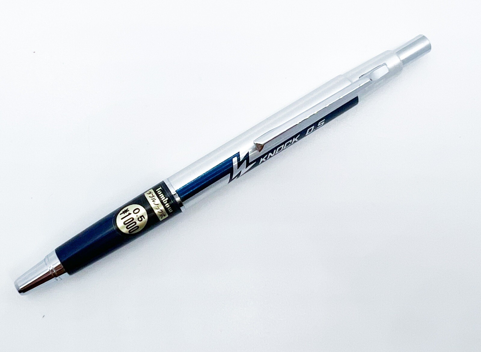 NOS Retractable Tombow Double push W Knock Mechanical Pencil 0.5mm Blue