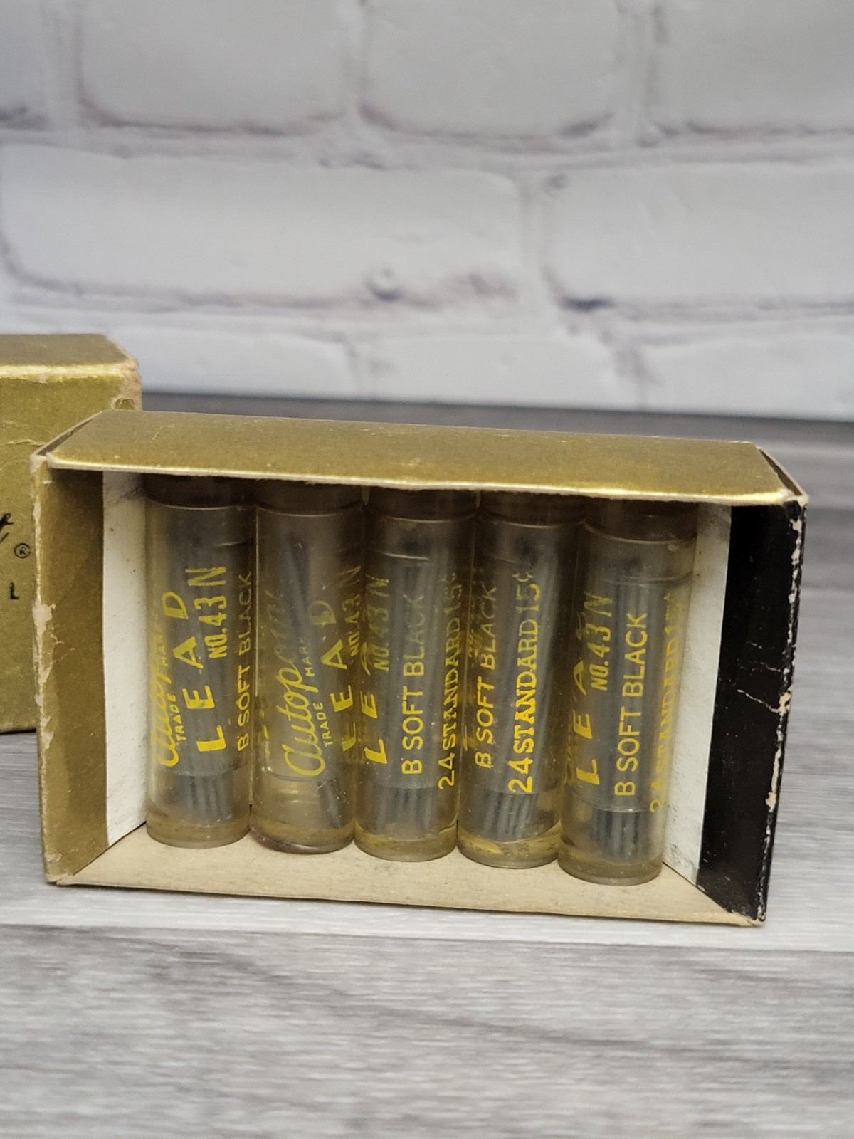 Vintage Autopoint Pencil Lead Black No 43N B Standard 5 Tubes w/ Original Box