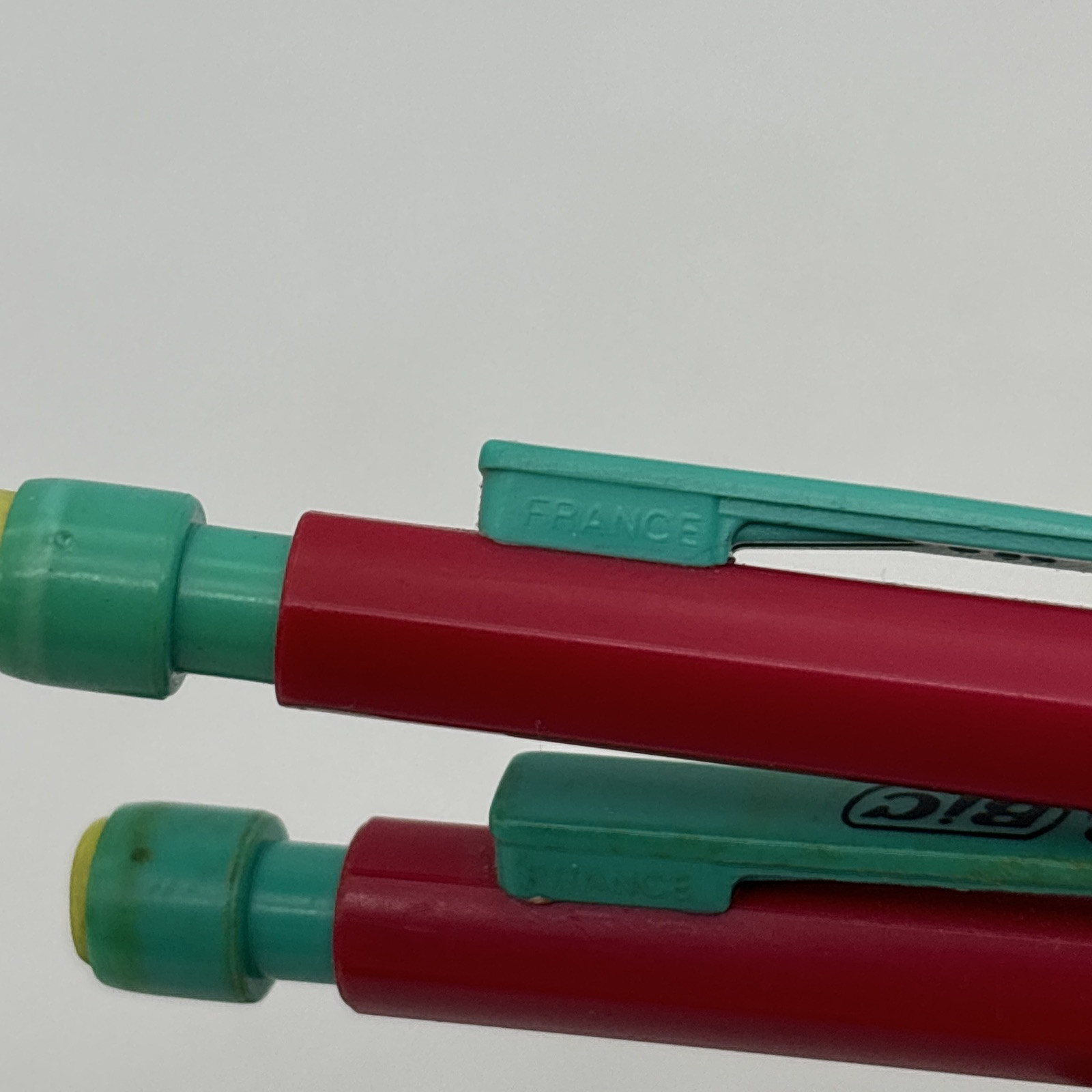 Bic #2 Mechanical Pencils Pink And Blue Green Fuchsia And Turquoise 90s Lot Of 2
