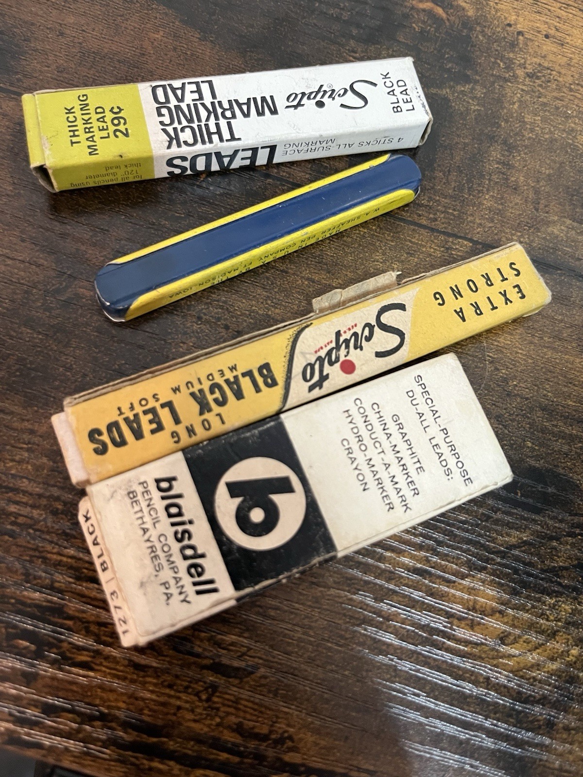 Lot of 9 Vintage Mechanical Pencil Lead In Original Containers Advertising