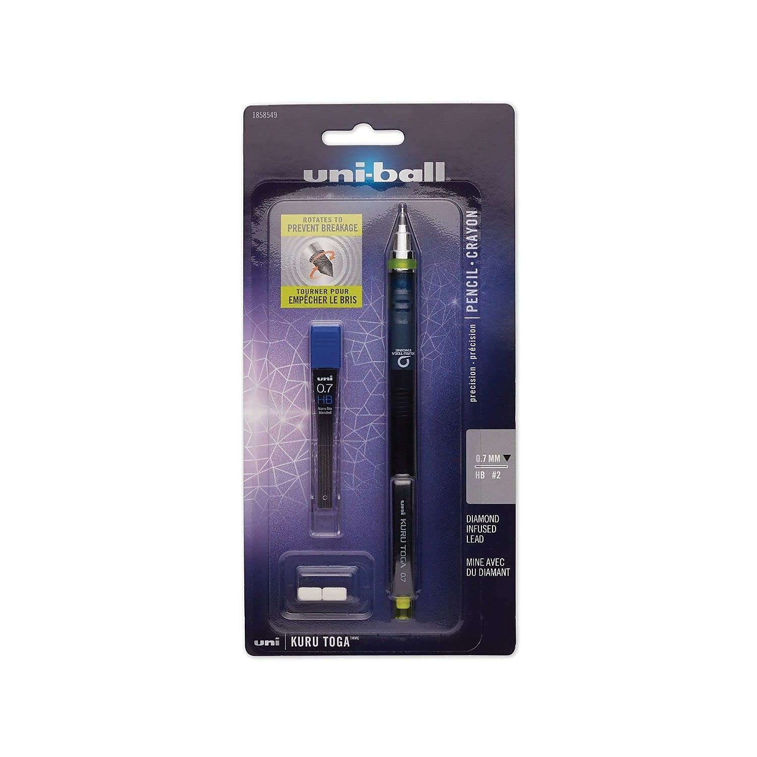 uni-ball Kuru Toga Mechanical 1 Count (Pack of 1), Black/Gray,Black/Green
