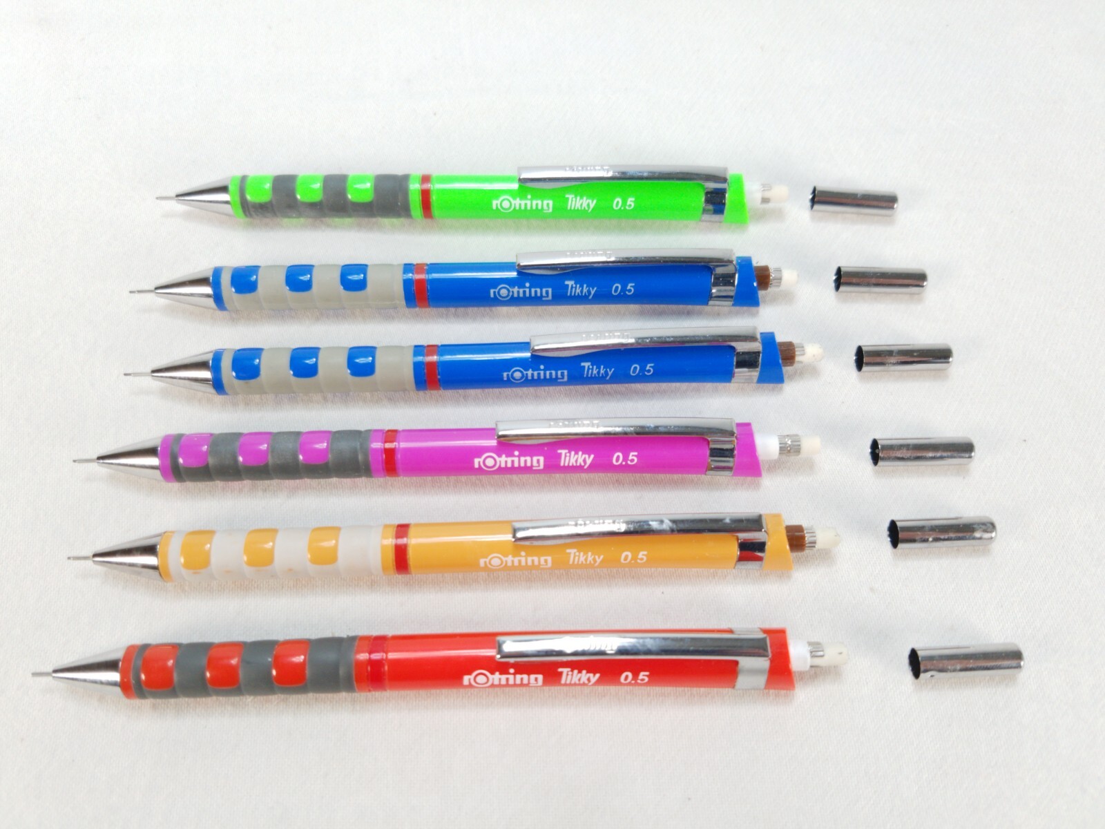 Lot of 6 Rotring Tikky 0.5 mm Mechanical Pencil Multi Color Body Great Condition