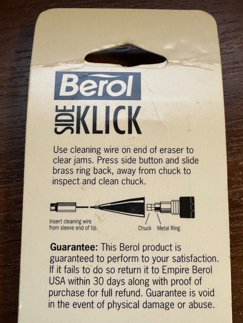 Berol Automatic Pencil Side Klick Vintage 1993 – 1 Pencil Maroon Barrel 0.7 mm