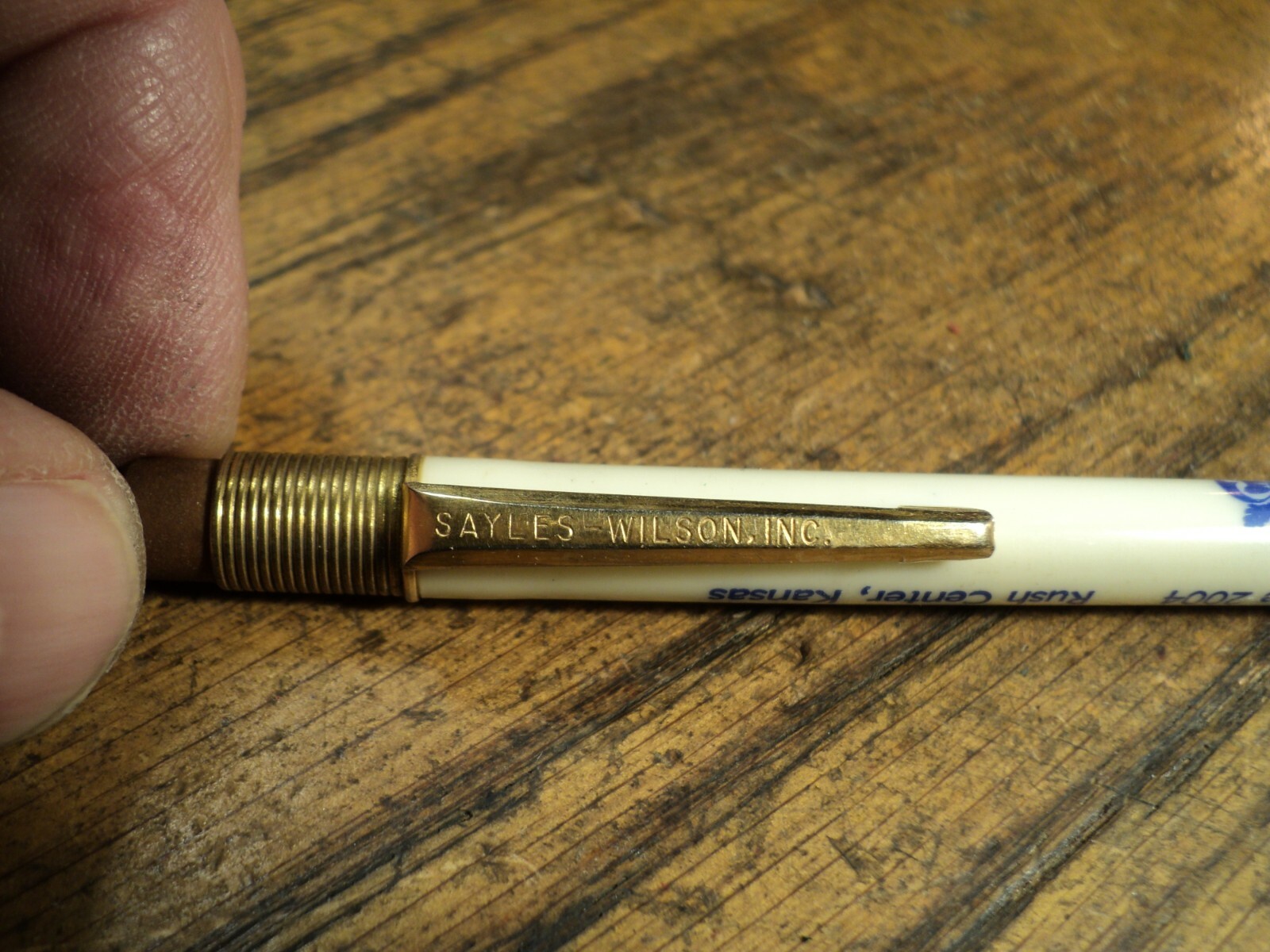 Vintage Sayles Wilson Mechanical Pencil Renz Oil Co Rush Center Kansas