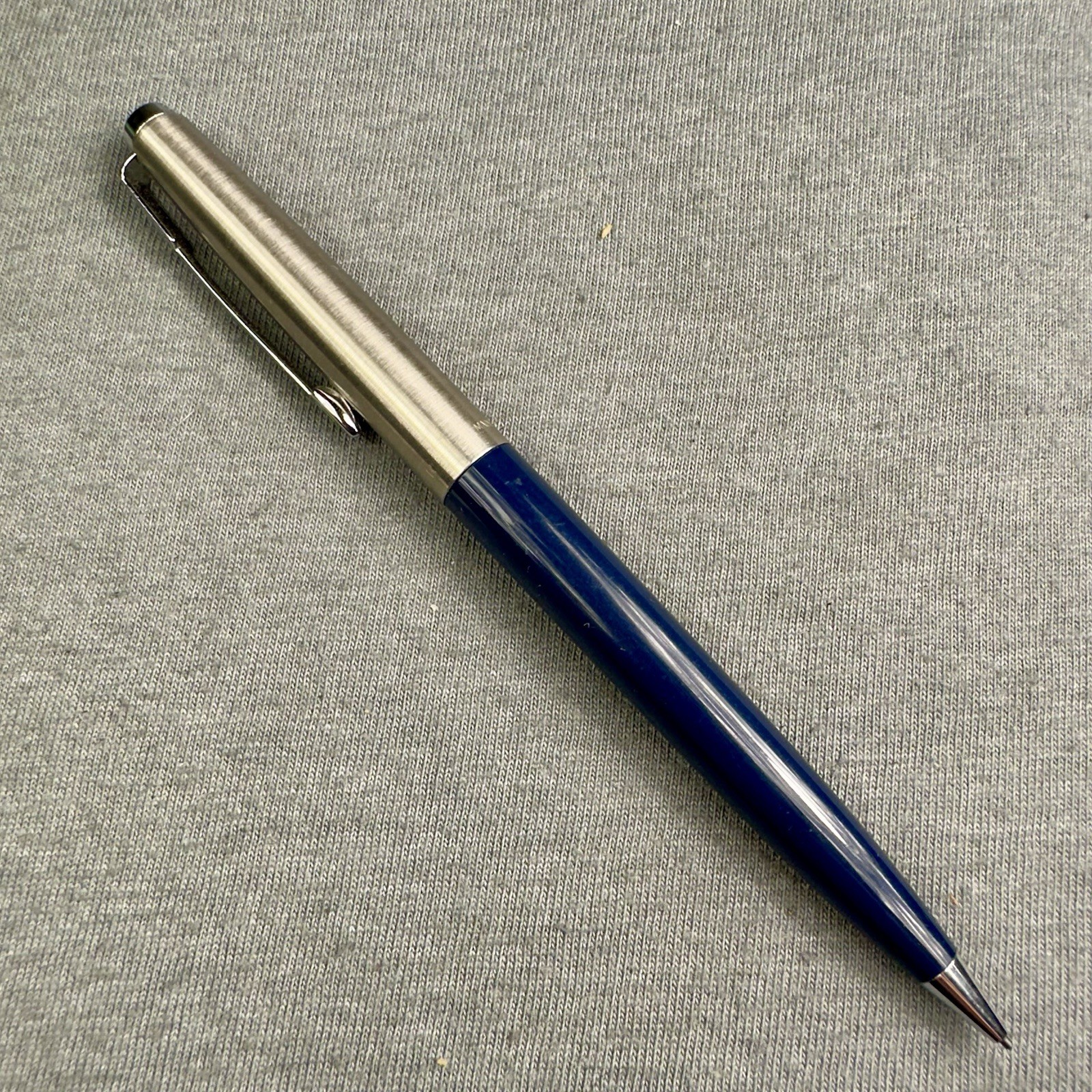 Parker Pencil Unknown Model Dimple-Top Cap Blue Barrel Made In USA Working