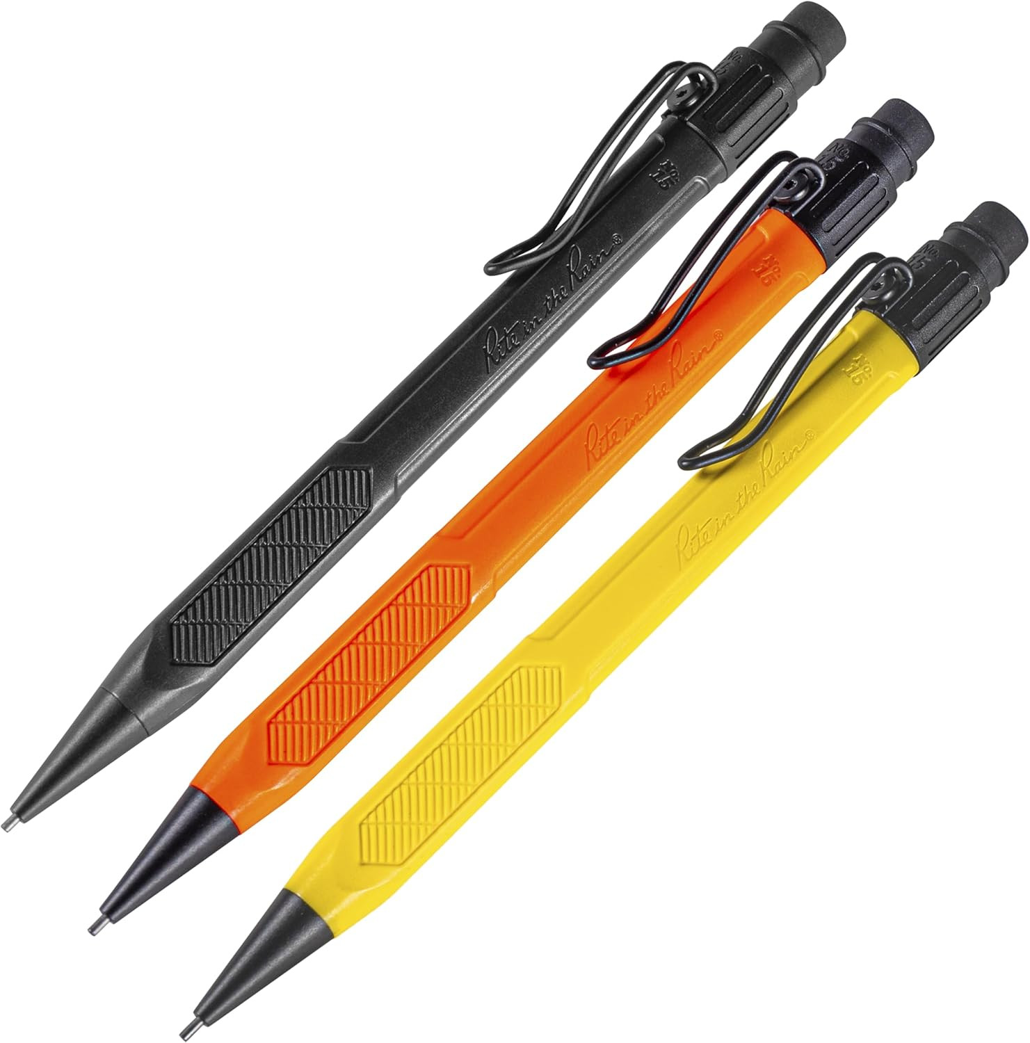 Weatherproof Mechanical Pencil, Yellow, Black, Orange Barrel