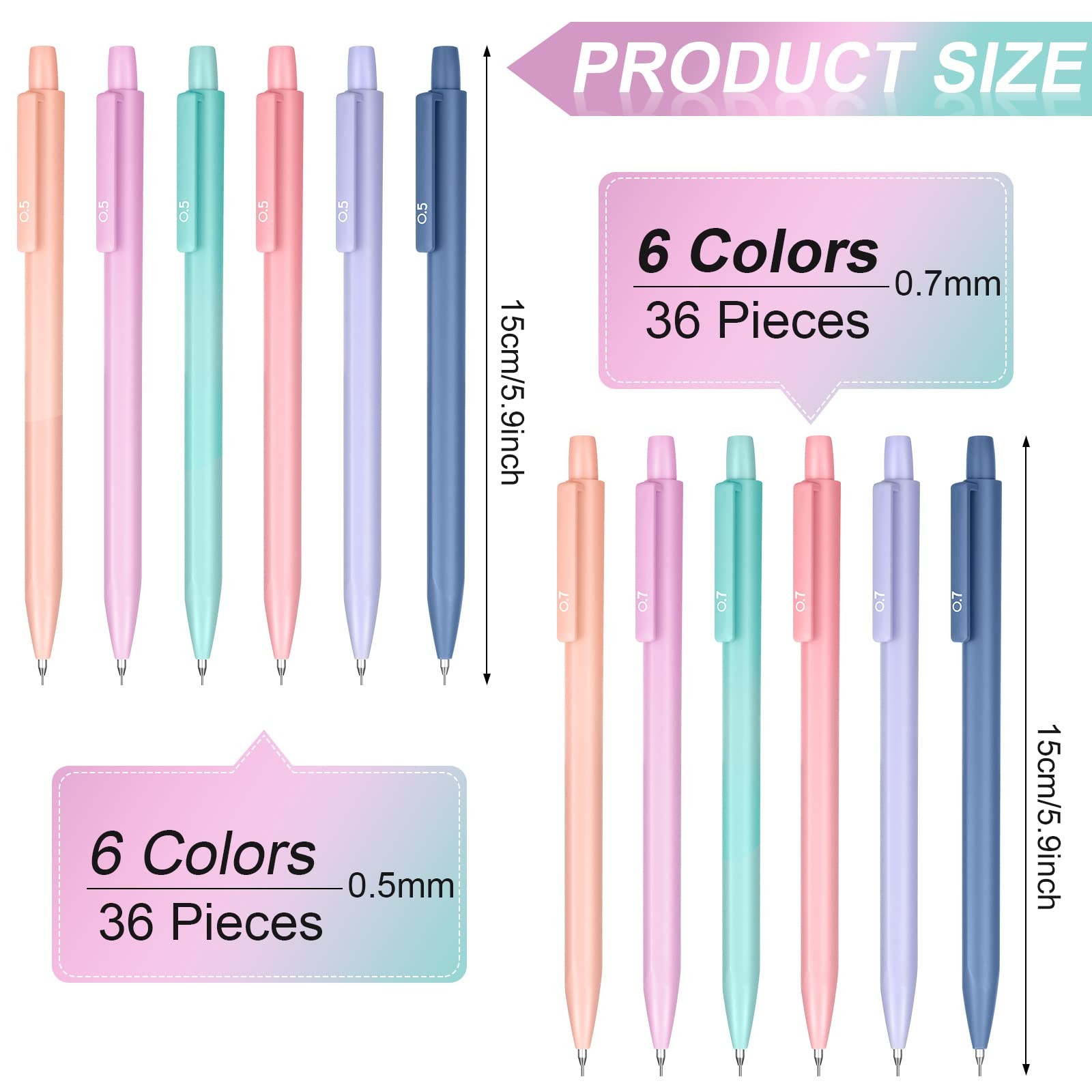 72 Pcs Cute Mechanical Pencil Set Pastel Aesthetic Mechanical Pencils for Kid…