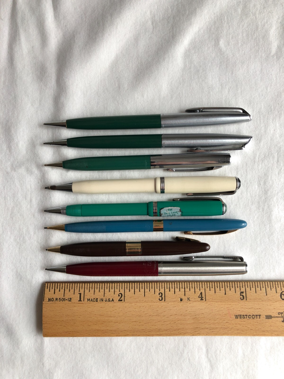 Lot of 7 Vintage Mechanical Pencils 1940s, 1950s, & 1960s Made in USA