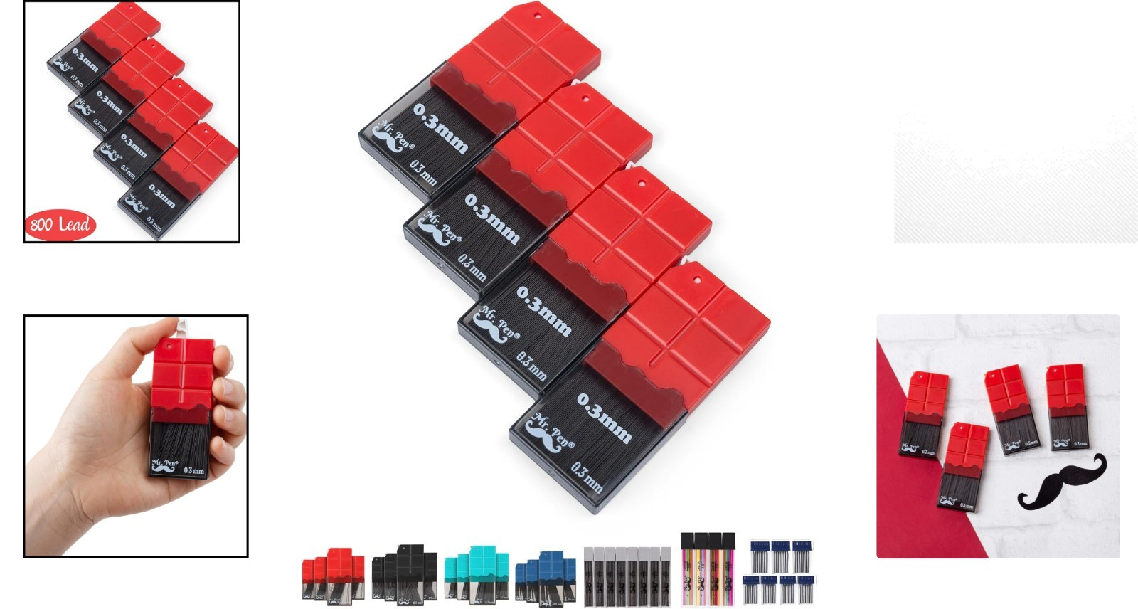 Durable 800-Piece 0.3 mm HB Graphite Lead for Precision Sketching & Writing