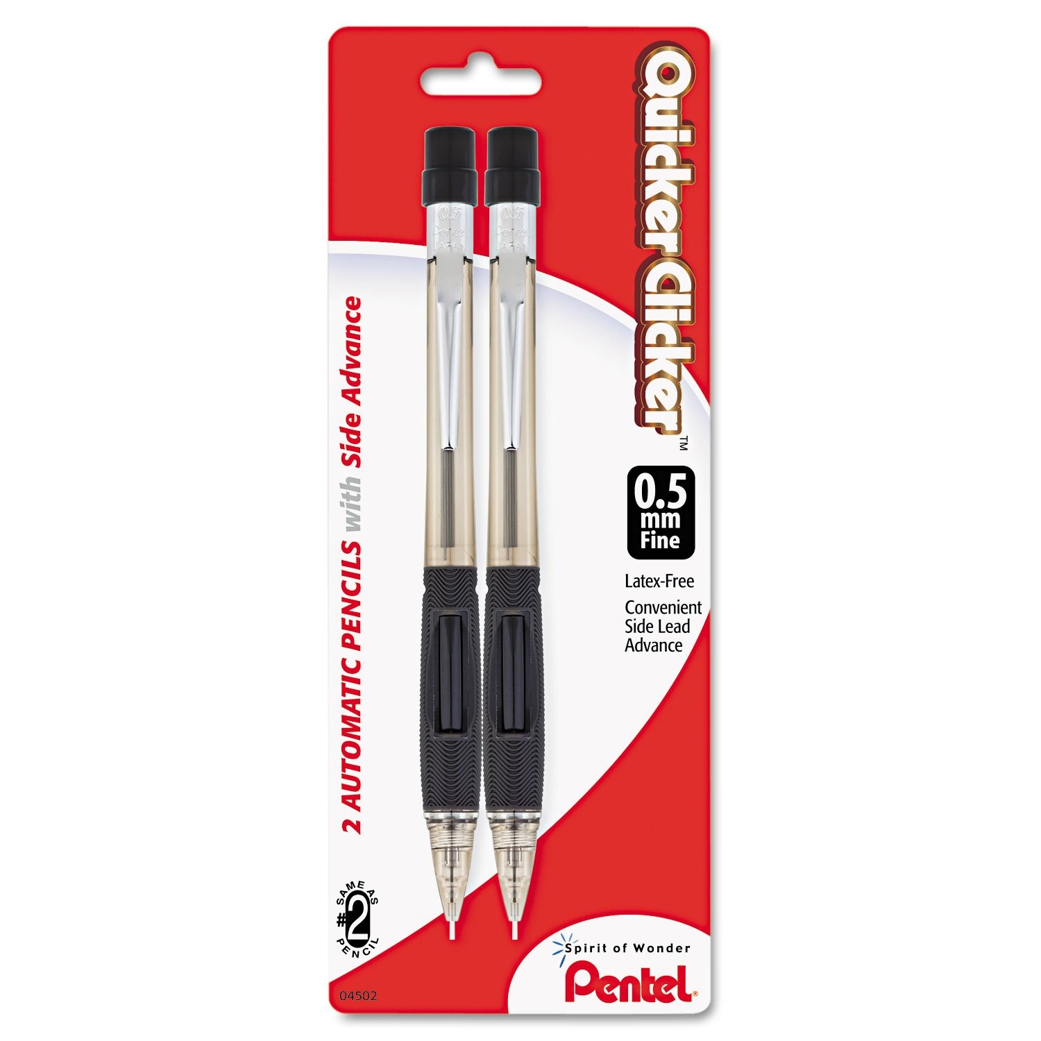 Pentel Side Advance Mechanical Pencil 2 Pack Blue Latex Free Grip HB Lead