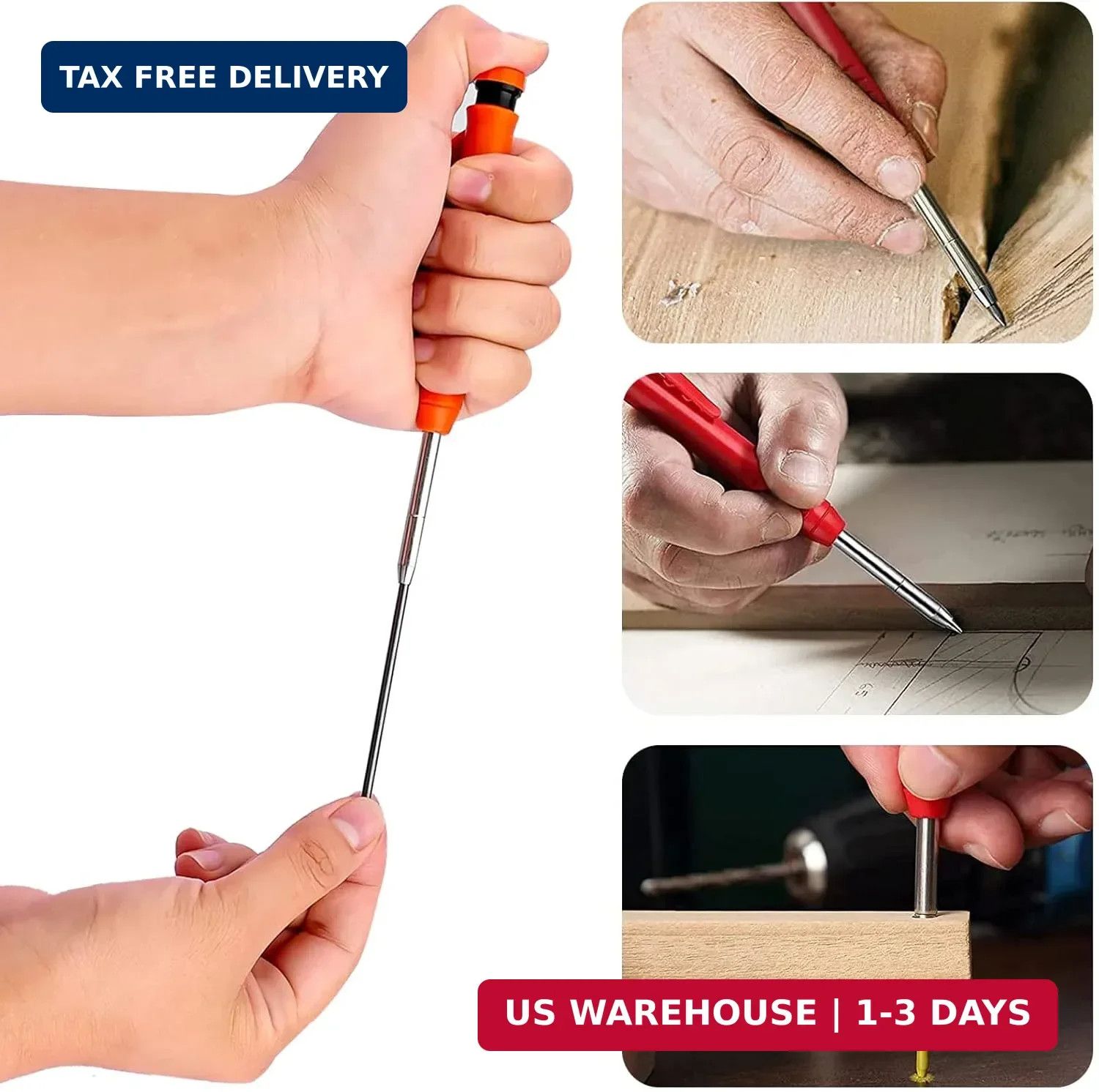 36 Pcs 2.8mm Pencil Lead Refills for Carpenter Pencil Solid Deep Hole Mechanical