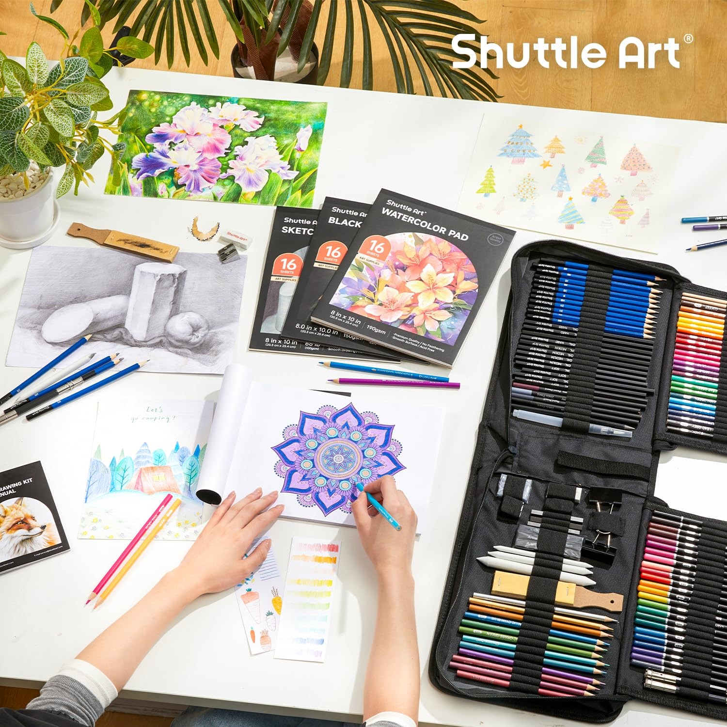 Shuttle Art 116 PCS Drawing Kit, Professional Supplies 116, 116 Pack