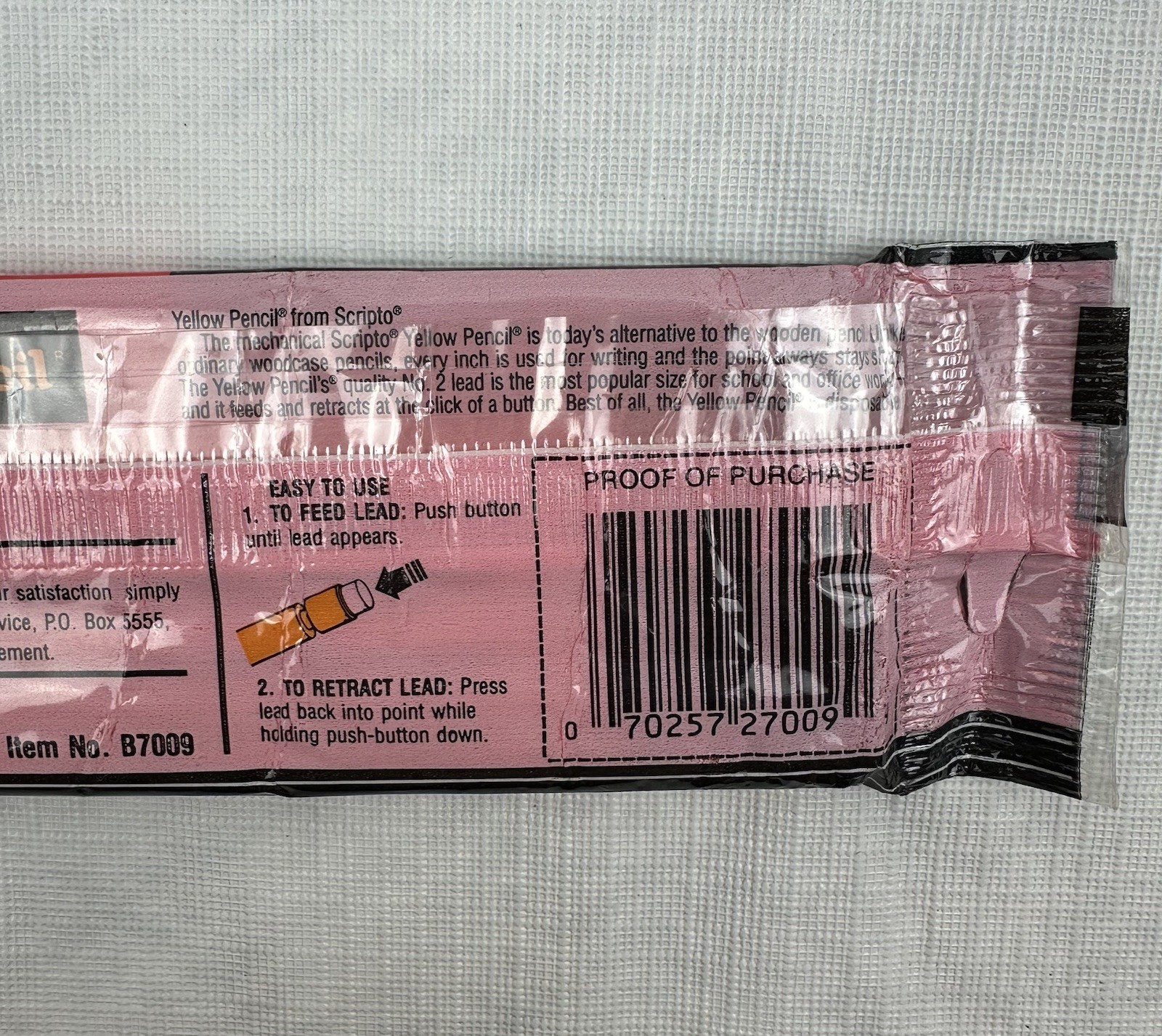 Vintage Scripto Yellow Pencil 7 Pack Number 2 0.7mm Mechanical (1991) New Sealed