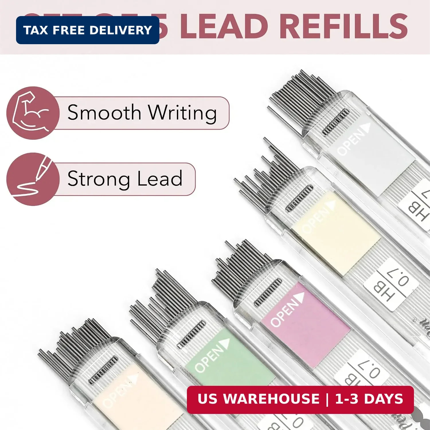 Mr. Pen- Mechanical Pencil Set with Lead and Eraser Refills, 5 Pack | 0.7mm, Ske