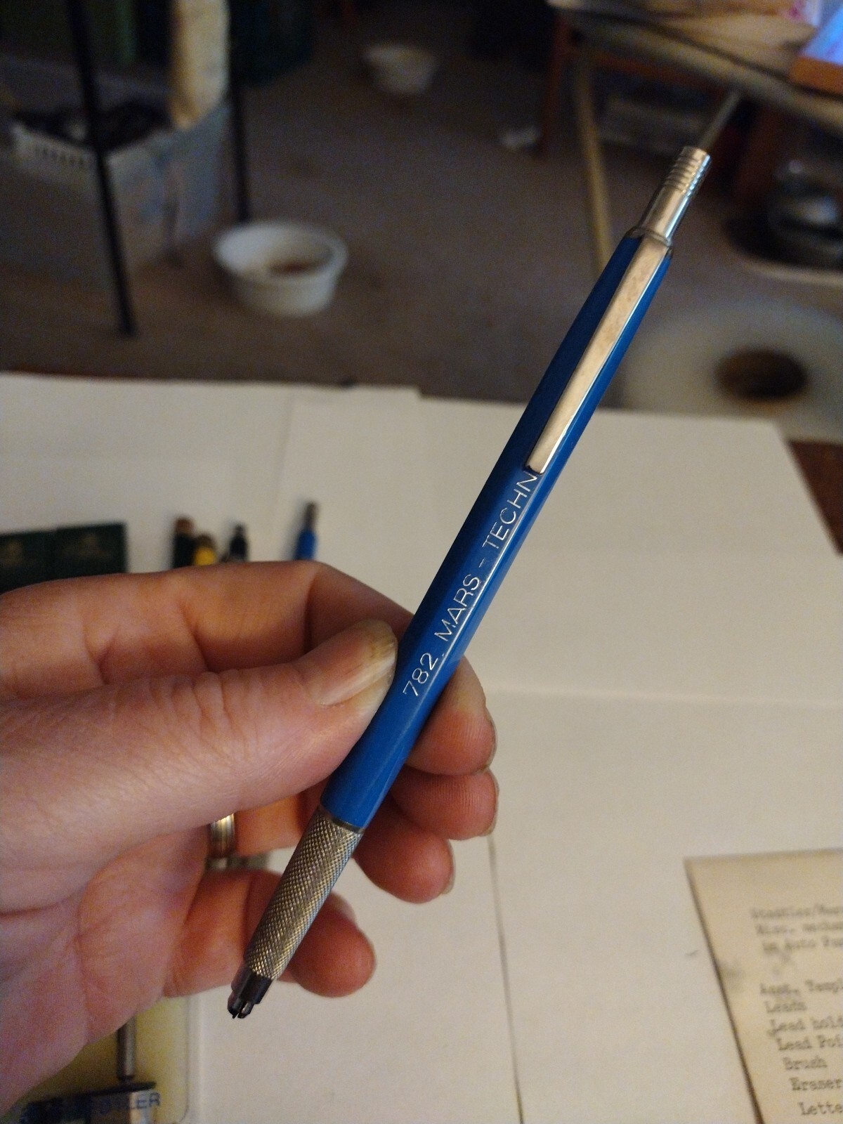 Vtg 3 Staedtler Mars Mechanical Drafting Pencils, Lead, 2 Colored Pencils, Adapt