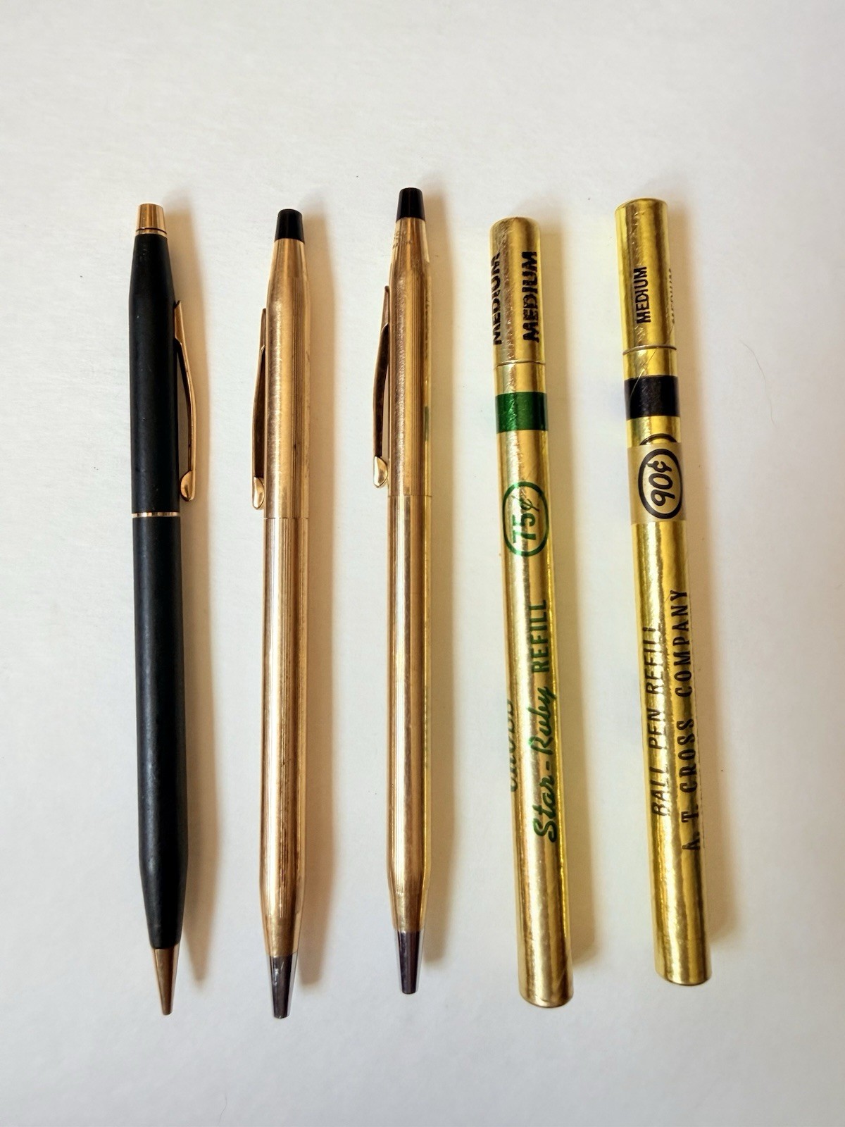 Vintage Cross Pen & Pencil Lot 1/20 12k and 10k gold filled + Mechanical Pencil