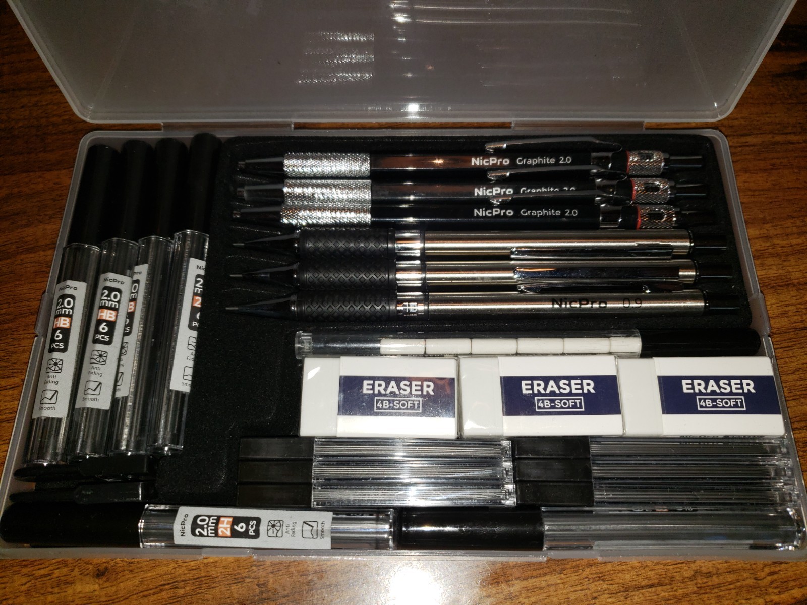 Nicpro 6PCS Metal Mechanical Pencil Set, Full Copper Drafting Pencil 2.0MM