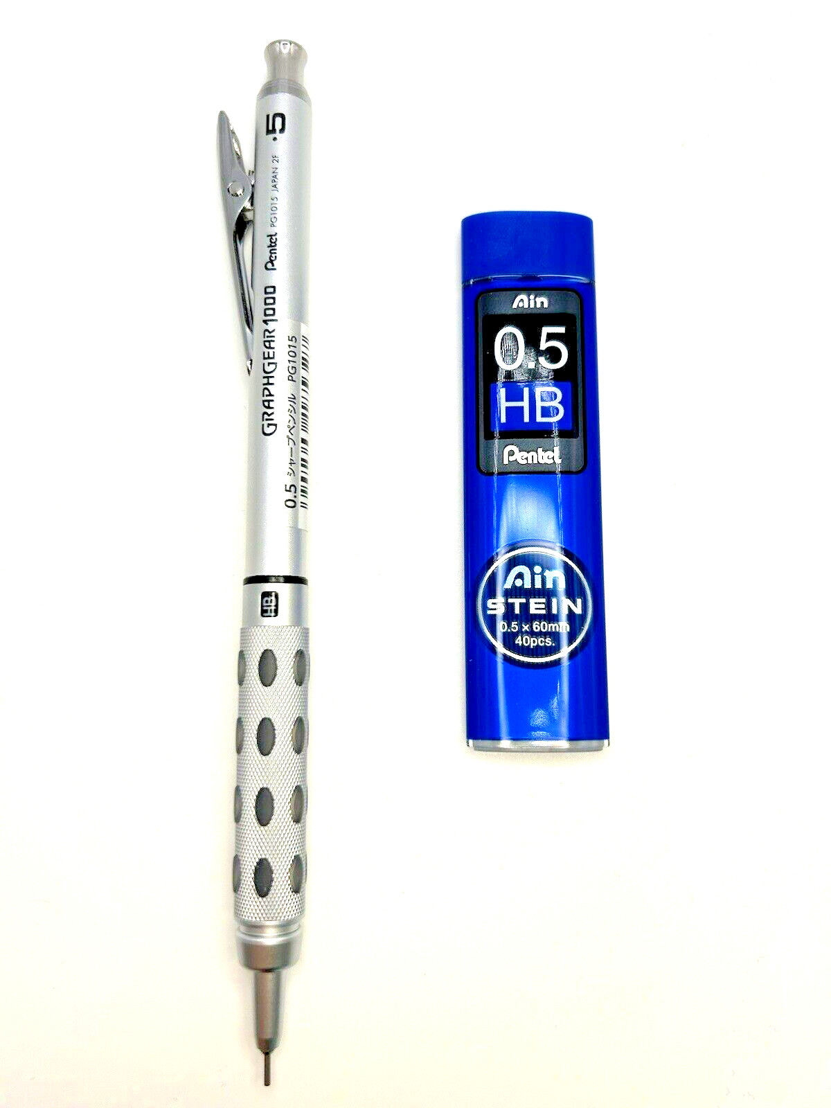 Pentel Graphgear 1000 Mechanical Drafting Pencil 0.5mm AND Ain Stein Lead HB