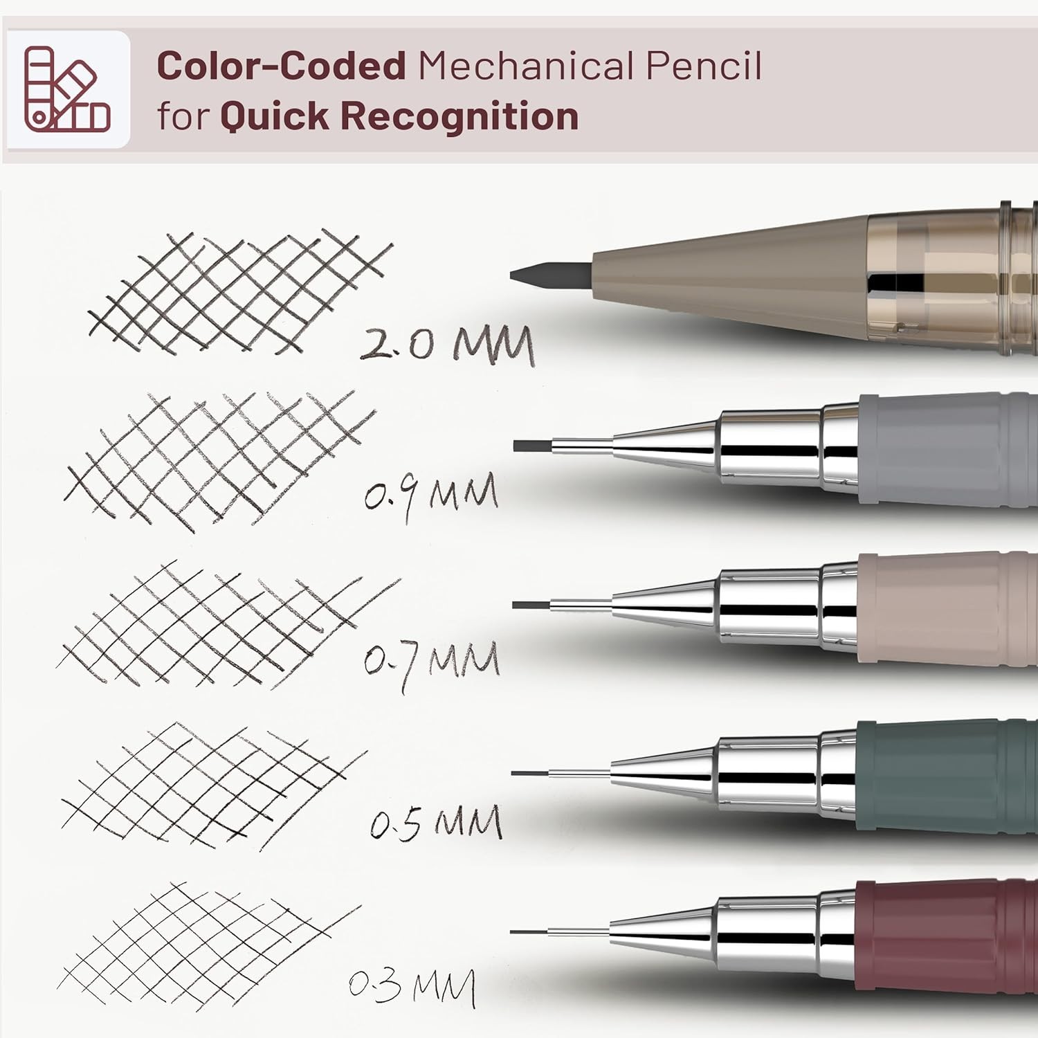 Artisan’s Choice: 5-Sized Mechanical Pencil Set with Refillable Leads & Erasers